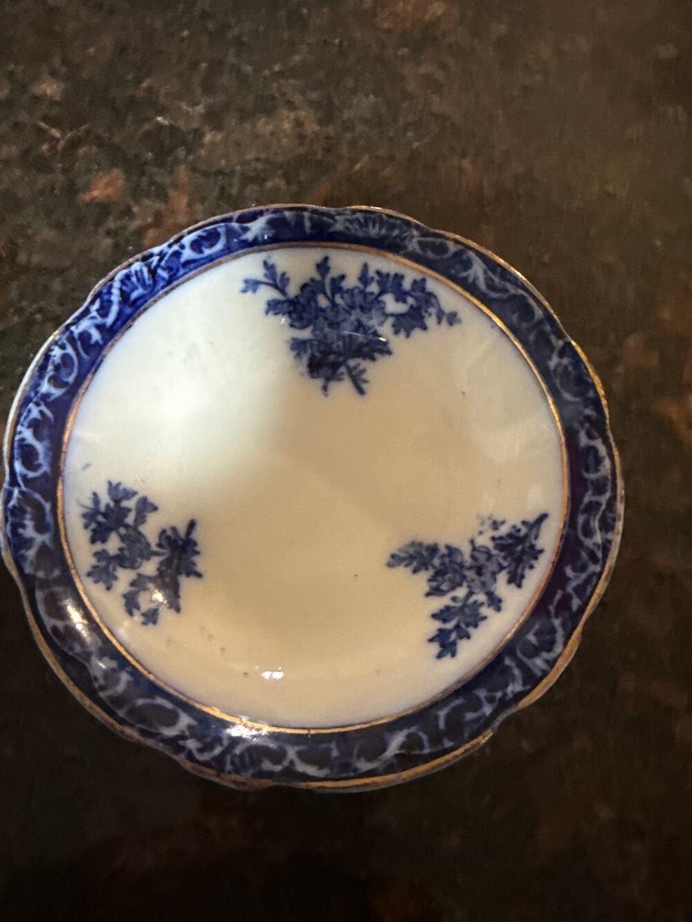 Antique Stanley Pottery Touraine Flow Blue Bowl 5.25"